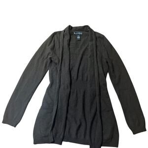 Mercer & Madison Cozy Brown Angora Rabbit Blend Open Cardigan Size Medium